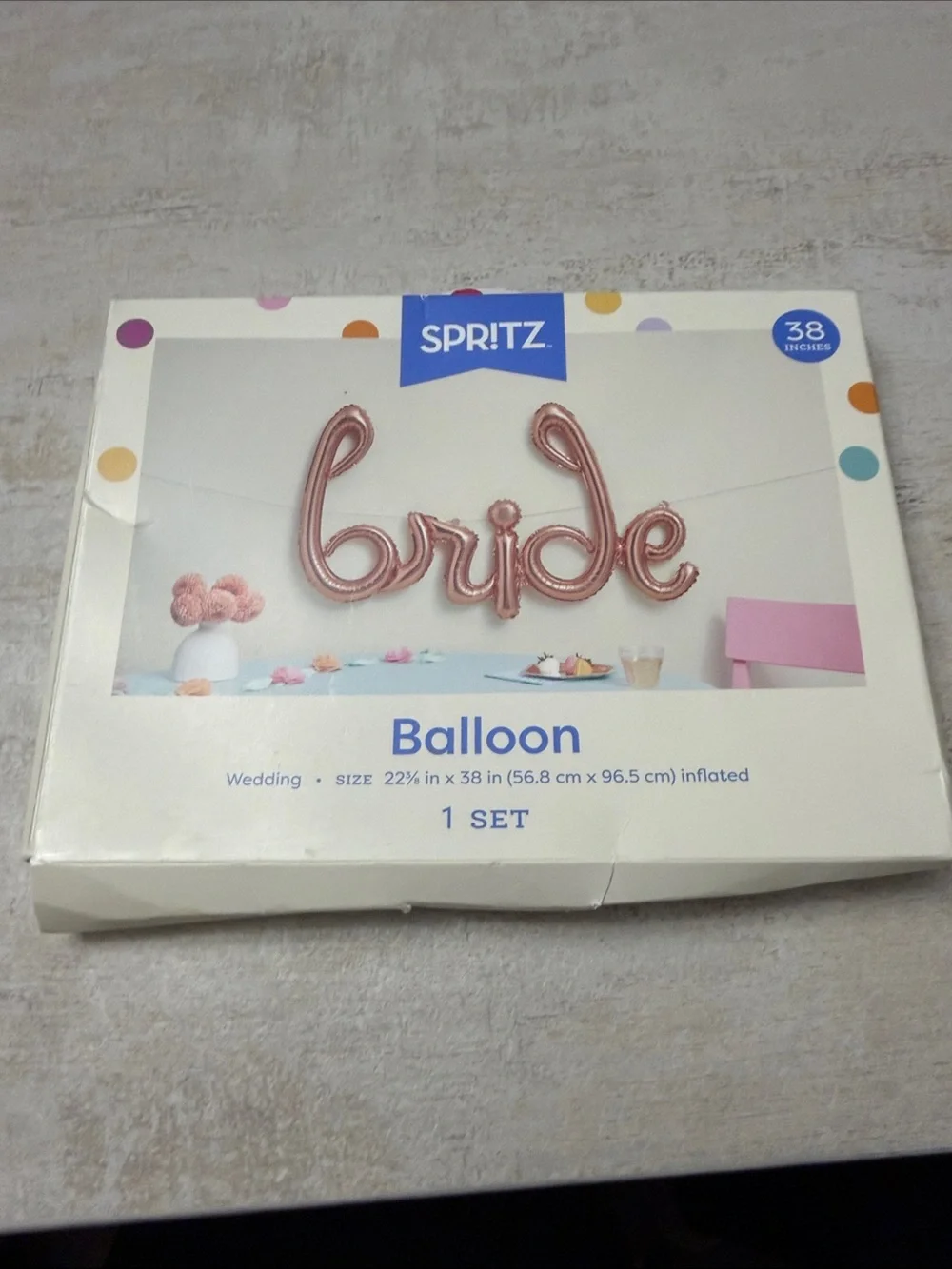 Spritz Rose Gold 'bride' Foil Balloon Banner